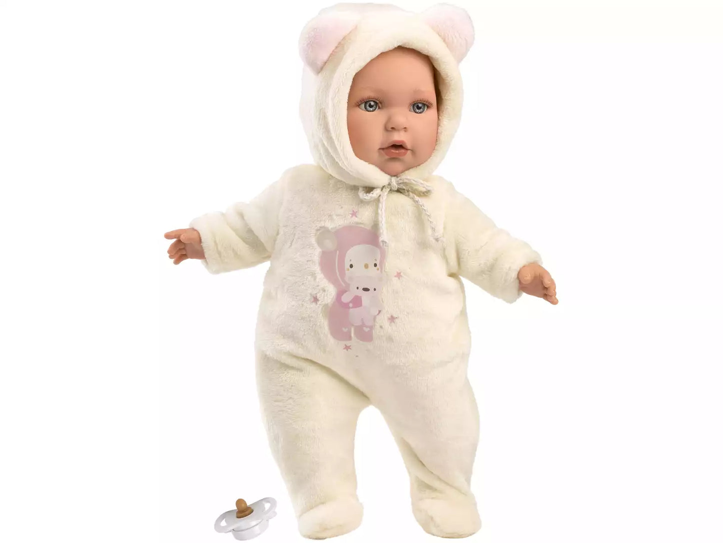 Boneca Baby Julia Ursinho Rosa 42 cm.