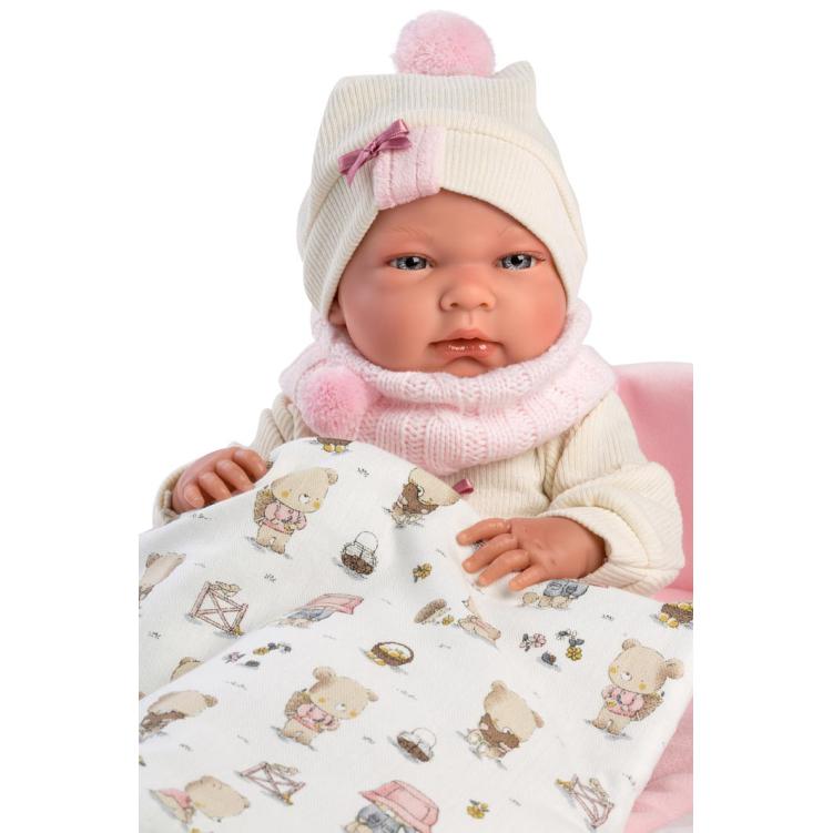 NICA RECÉM NASCIDA C/ SACO ROSA 40 CM