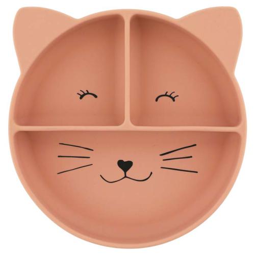PRATO DE SILICONE C/ DIVISÓRIAS E VENTOSA - MRS. CAT