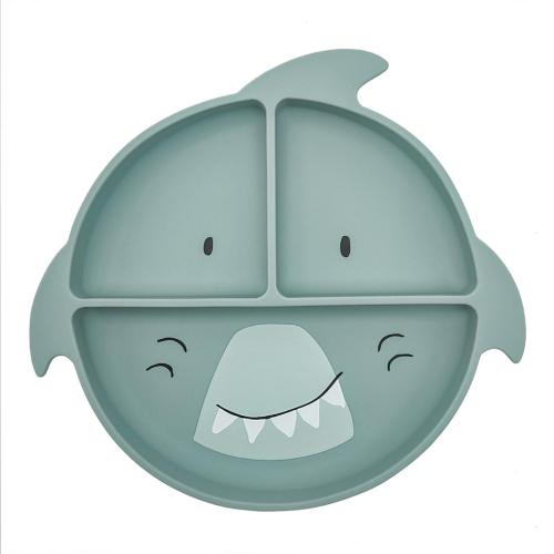 PRATO DE SILICONE C/ DIVISÓRIAS E VENTOSA - MR. SHARK
